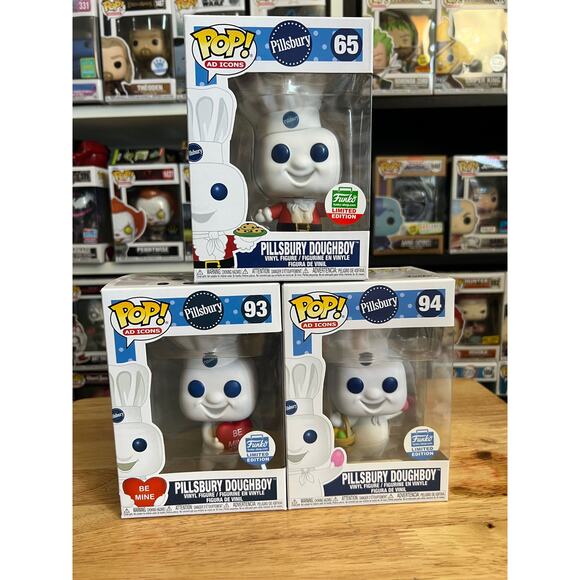 3 VAULTED LE EXCLUSIVE Holiday Pillsbury Doughboy Funko Pops Christmas Easter